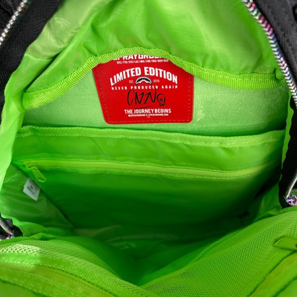 New Sprayground Cazzu Iridescent Spider Skull Shark DLXV Backpack - Picture 10 of 11